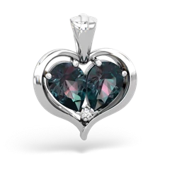 Alexandrite Two Become One 14K White Gold pendant P5330