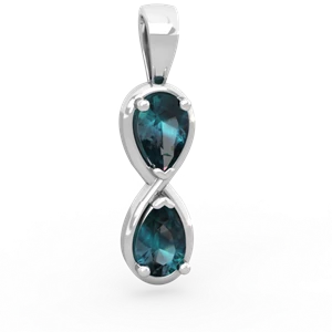 Alexandrite Infinity 14K White Gold pendant P5050