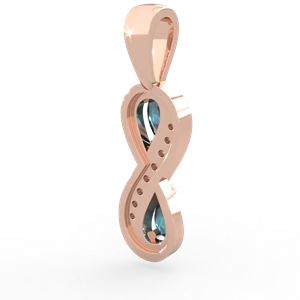 Alexandrite Diamond Infinity 14K Rose Gold pendant P5390