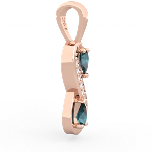 Alexandrite Diamond Infinity 14K Rose Gold pendant P5390