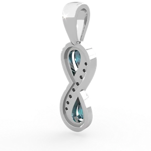 Alexandrite Diamond Infinity 14K White Gold pendant P5390