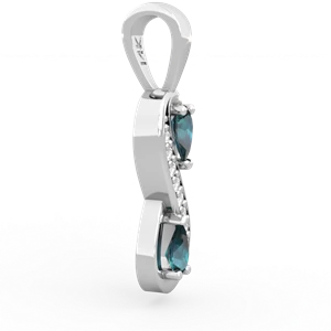 Alexandrite Diamond Infinity 14K White Gold pendant P5390