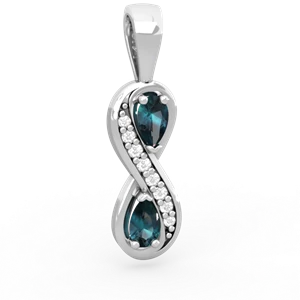 Alexandrite Diamond Infinity 14K White Gold pendant P5390