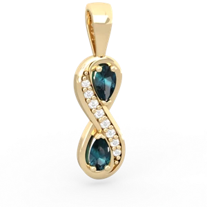 Alexandrite Diamond Infinity 14K Yellow Gold pendant P5390
