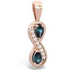 Alexandrite Diamond Infinity 14K Rose Gold pendant P5390