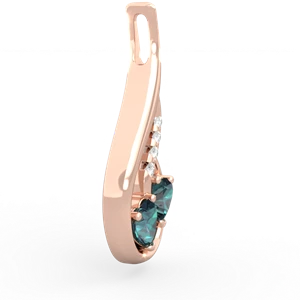 Alexandrite Keepsake Curves 14K Rose Gold pendant P5450