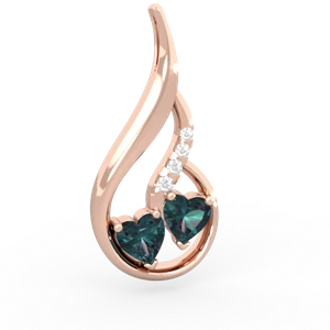 Alexandrite Keepsake Curves 14K Rose Gold pendant P5450