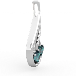 Alexandrite Keepsake Curves 14K White Gold pendant P5450