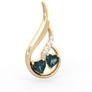 Alexandrite Keepsake Curves 14K Yellow Gold pendant P5450