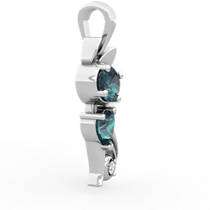 Alexandrite Kitten 14K White Gold pendant P5780