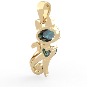 Alexandrite Kitten 14K Yellow Gold pendant P5780