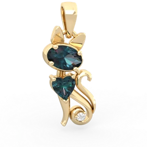 Alexandrite Kitten 14K Yellow Gold pendant P5780