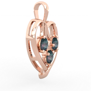 Alexandrite Glowing Heart 14K Rose Gold pendant P2233