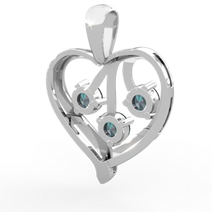 Alexandrite Glowing Heart 14K White Gold pendant P2233