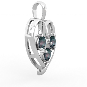 Alexandrite Glowing Heart 14K White Gold pendant P2233