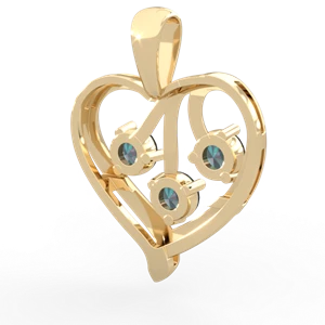 Alexandrite Glowing Heart 14K Yellow Gold pendant P2233