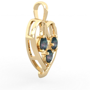 Alexandrite Glowing Heart 14K Yellow Gold pendant P2233