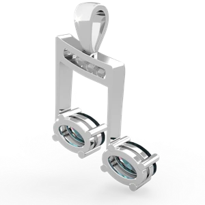 Alexandrite Color Of Music 14K White Gold pendant P3334