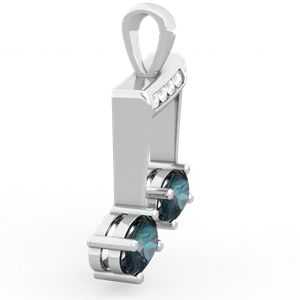 Alexandrite Color Of Music 14K White Gold pendant P3334