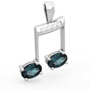 Alexandrite Color Of Music 14K White Gold pendant P3334