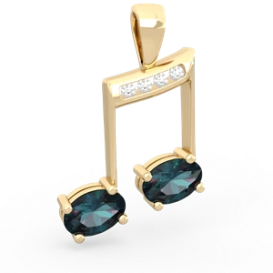 Alexandrite Color Of Music 14K Yellow Gold pendant P3334