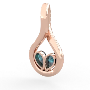 Alexandrite Pave Twist 'One Heart' 14K Rose Gold pendant P5360