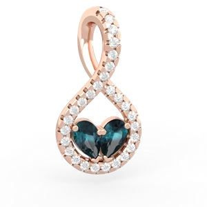 Alexandrite Pave Twist 'One Heart' 14K Rose Gold pendant P5360