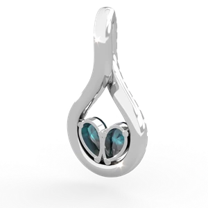 Alexandrite Pave Twist 'One Heart' 14K White Gold pendant P5360