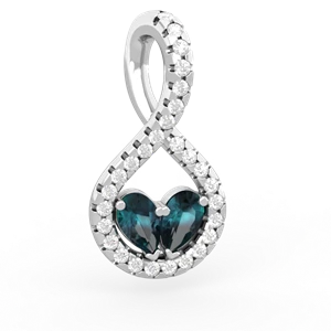 Alexandrite Pave Twist 'One Heart' 14K White Gold pendant P5360