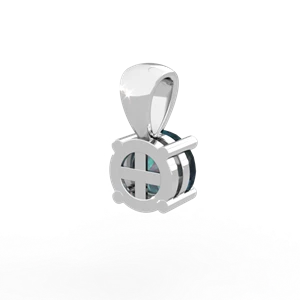 Alexandrite 6Mm Round Solitaire 14K White Gold pendant P1786