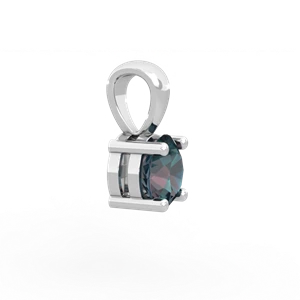 Alexandrite 6Mm Round Solitaire 14K White Gold pendant P1786