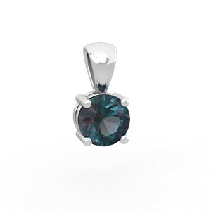 Alexandrite 6Mm Round Solitaire 14K White Gold pendant P1786