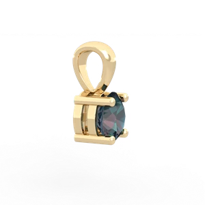 Alexandrite 6Mm Round Solitaire 14K Yellow Gold pendant P1786