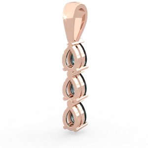 Alexandrite Dew Drops 14K Rose Gold pendant P2251