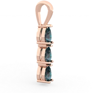Alexandrite Dew Drops 14K Rose Gold pendant P2251