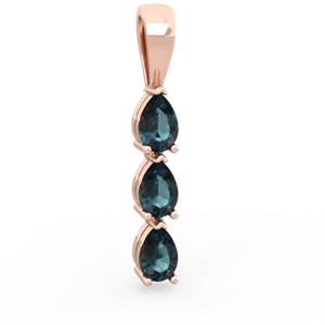 Alexandrite Dew Drops 14K Rose Gold pendant P2251