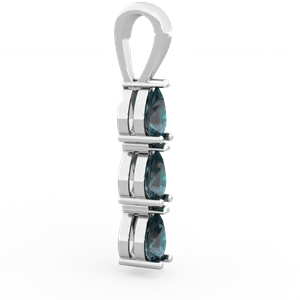 Alexandrite Dew Drops 14K White Gold pendant P2251