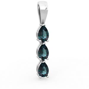 Alexandrite Dew Drops 14K White Gold pendant P2251
