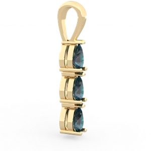 Alexandrite Dew Drops 14K Yellow Gold pendant P2251