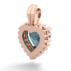 Alexandrite Sparkling Halo Heart 14K Rose Gold pendant P0391