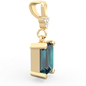 Alexandrite Art Deco Dangle 14K Yellow Gold pendant P1937