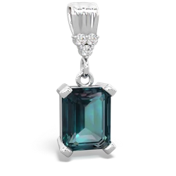 Alexandrite Art Deco Dangle 14K White Gold pendant P1937