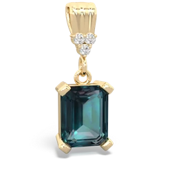 Alexandrite Art Deco Dangle 14K Yellow Gold pendant P1937