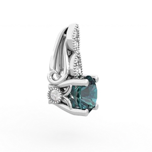 Alexandrite Antique Elegance 14K White Gold pendant P3100
