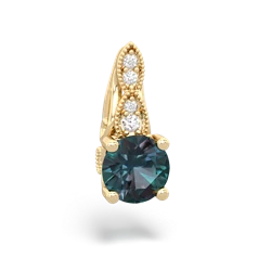 Alexandrite Antique Elegance 14K Yellow Gold pendant P3100