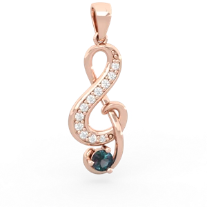 Alexandrite G-Clef Music 14K Rose Gold pendant P5830