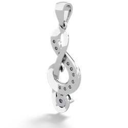 Alexandrite G-Clef Music 14K White Gold pendant P5830