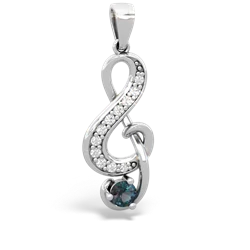 Alexandrite G-Clef Music 14K White Gold pendant P5830