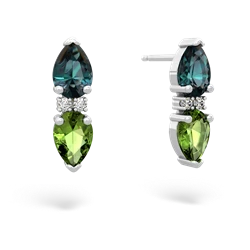 Alexandrite Bowtie Drop 14K White Gold earrings E0865
