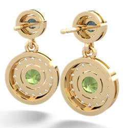 Alexandrite Halo Dangle 14K Yellow Gold earrings E5319